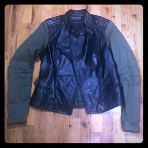 Used Therapy mixed fabric moto jacket size small